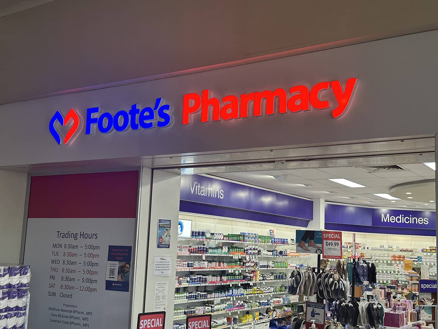 Foote's Pharmacy 3D Printed Building Signage